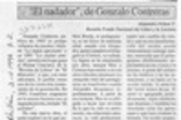 "El nadador", de Gonzalo Contreras  [artículo] Alejadra Ochoa P.