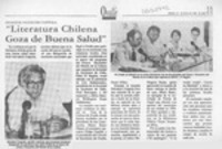 "Literatura chilena goza de buena salud"  [artículo].