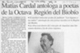 Matías Cardal antologa a poetas de la octava regíon del Bíobío  [artículo].