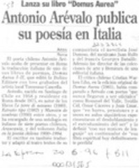 Antonio Arévalo publica su poesía en Italia