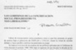 Los gobiernos de la concertación, social-progresismo vs neo-liberalismo  [artículo] José Joaquín Brunner.