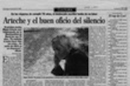Arteche y el buen oficio del silencio  [artículo] Richard Vera.