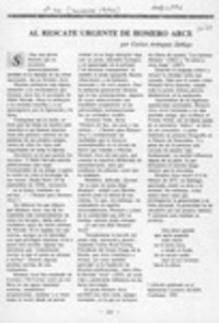 Al rescate urgente de Homero Arce  [artículo] Carlos Aránguiz Zúñiga.