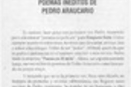 Poemas inéditos de Pedro Araucario