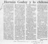 Hernán Godoy y lo chileno  [artículo] Carlos Ruiz-Tagle.