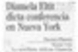 Diamela Eltit dicta conferencia en Nueva York  [artículo].
