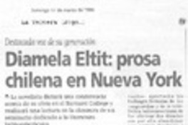 Diamela Eltit, prosa chilena en Nueva York
