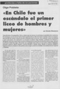 "En Chile fue un escándalo el primer liceo de hombres y mujeres"