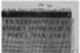 En Yerbas Buenas rinden homenaje a poeta Max Jara  [artículo].