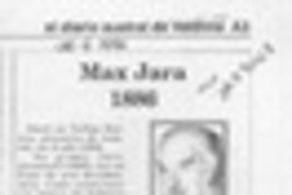 Max Jara  [artículo] Hernán de la Carrera Cruz.