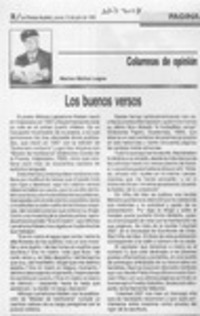 Los buenos versos  [artículo] Marino Muñoz Lagos.