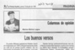 Los buenos versos  [artículo] Marino Muñoz Lagos.