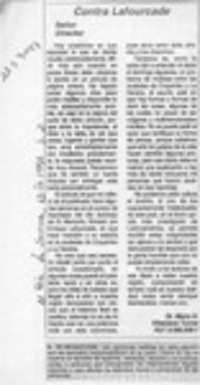 Contra Lafourcade  [artículo] Mario H. Villalobos Torres.