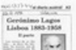 Gerónimo Lagos Lisboa 1883-1958  [artículo] Hernán de la Carrera Cruz.