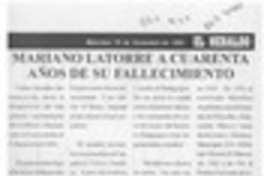 Mariano Latorre a cuarenta años de su fallecimiento  [artículo].