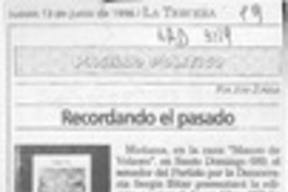 Recordando el pasado  [artículo] José Zúñiga.