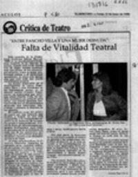 Falta de vitalidad teatral  [artículo] Carola Oyarzún L.