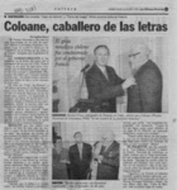 Coloane, caballero de las letras  [artículo] Angélica Rivera.
