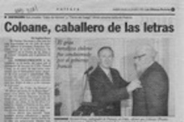 Coloane, caballero de las letras  [artículo] Angélica Rivera.
