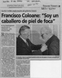 Francisco Coloane, "Soy un caballero de piel de foca"  [artículo].