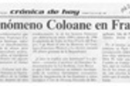 El Fenómeno Coloane en Francia  [artículo].
