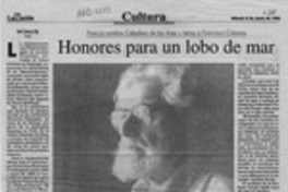 Honores para un lobo de mar  [artículo] Raúl Zamora.