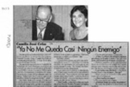 "Ya no me queda casi ningún enemigo"  [artículo].