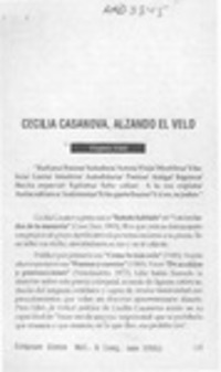 Cecilia Casanova, alzando el vuelo  [artículo] Virginia Vidal.