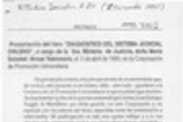 Presentación del libro "Diagnóstico del sistema judicial chileno"  [artículo] María Soledad Alvear Valenzuela.