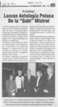 Lanzan antología polaca de la "Gabi" Mistral