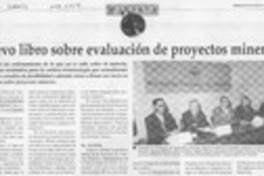 Nuevo libro sobre evaluación de proyectos mineros  [artículo].