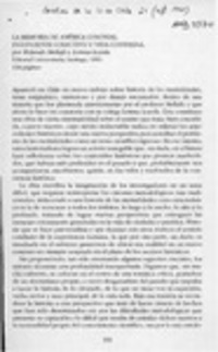 La memoria de América colonial  [artículo] Fernando Valenzuela Erazo.