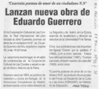 Lanzan nueva obra de Eduardo Guerrero  [artículo].