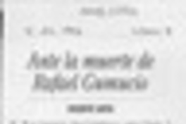 Ante la muerte de Rafael Gumucio  [artículo] Vicente Sota.