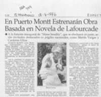 En Puerto Montt estrenarán obra basada en novela de Lafourcade