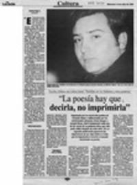 "La poesía hay que decirla, no imprimirla"
