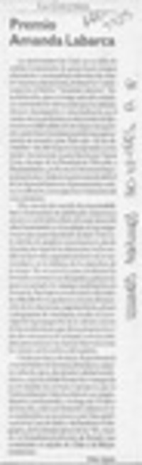 Premio Amanda Labarca  [artículo] Milton Aguilar.