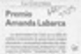 Premio Amanda Labarca  [artículo] Milton Aguilar.