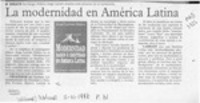 La Modernidad en América Latina  [artículo].