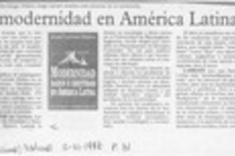 La Modernidad en América Latina  [artículo].