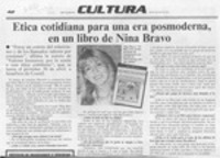 Etica cotidiana para una era posmoderna, en un libro de Nina Bravo  [artículo].
