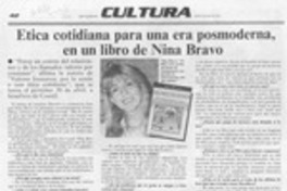Etica cotidiana para una era posmoderna, en un libro de Nina Bravo  [artículo].