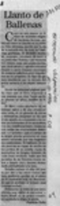 Llanto de ballenas  [artículo] Patricio Tello.