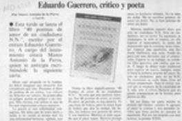 Eduardo Guerrero, crítico y poeta  [artículo] 1cMarco Antonio de la Parra.