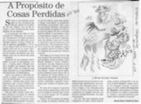 A propósito de cosas perdidas  [artículo] María Ester Saldivia Jara.
