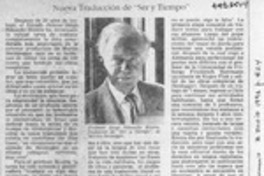 Nueva traducción de "Ser y tiempo"  [artículo].