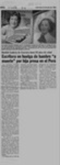 Escritora en huelga de hambre "a muerte" por hija presa en el Perú  [artículo].