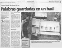 Palabras guardadas en un bául  [artículo] Claudia Sánchez R.