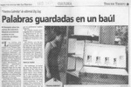 Palabras guardadas en un bául  [artículo] Claudia Sánchez R.