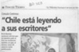"Chile está leyendo a sus escritores"  [artículo] Edison Díaz Johnson.
